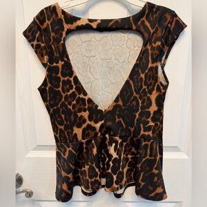 Cheetah peplum top